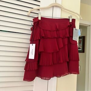 Aritzia Red Layered Mini Skirt